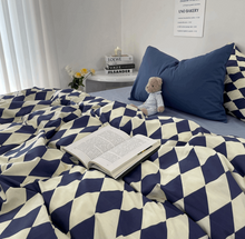 画像をギャラリービューアに読み込む, Diamond Lattice Bedding Set 菱形格子寝具カバー3点/4点セット