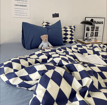 画像をギャラリービューアに読み込む, Diamond Lattice Bedding Set 菱形格子寝具カバー3点/4点セット