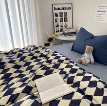 画像をギャラリービューアに読み込む, Diamond Lattice Bedding Set 菱形格子寝具カバー3点/4点セット
