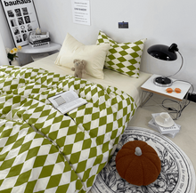 画像をギャラリービューアに読み込む, Diamond Lattice Bedding Set 菱形格子寝具カバー3点/4点セット