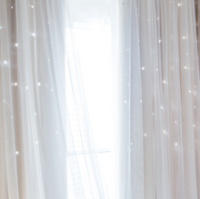 画像をギャラリービューアに読み込む, 【オーダー可】Romantic Star Double Layer Curtains 透かし彫り星柄の二重カーテン(七色展開)