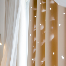 画像をギャラリービューアに読み込む, 【オーダー可】Romantic Star Double Layer Curtains 透かし彫り星柄の二重カーテン(七色展開)