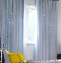 画像をギャラリービューアに読み込む, 【オーダー可】Romantic Star Double Layer Curtains 透かし彫り星柄の二重カーテン(七色展開)