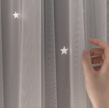 画像をギャラリービューアに読み込む, 【オーダー可】Romantic Star Double Layer Curtains 透かし彫り星柄の二重カーテン(七色展開)