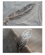 画像をギャラリービューアに読み込む, 【オーダー可】Feather Embroidered Lace Curtain 羽根柄刺繍レースカーテン
