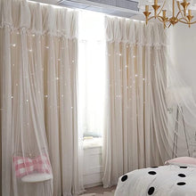 画像をギャラリービューアに読み込む, 【オーダー可】Romantic Star Double Layer Curtains ver.2 星柄の二重カーテンアップグレード版