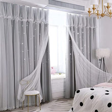 画像をギャラリービューアに読み込む, 【オーダー可】Romantic Star Double Layer Curtains ver.2 星柄の二重カーテンアップグレード版