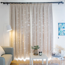 画像をギャラリービューアに読み込む, 【オーダー可】Romantic Star Double Layer Curtains 透かし彫り星柄の二重カーテン(七色展開)