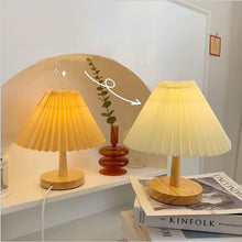 画像をギャラリービューアに読み込む, Korean Wooden Lamp 韓国風レトロプリーツランプ