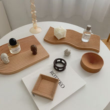 画像をギャラリービューアに読み込む, Wooden Nordic Style Water Ripple Board ウッドトレイ ウエーブプレート