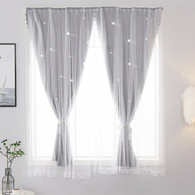 画像をギャラリービューアに読み込む, 【オーダー可】Romantic Star Double Layer Curtains 透かし彫り星柄の二重カーテン(七色展開)