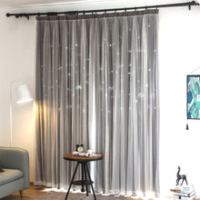 画像をギャラリービューアに読み込む, 【オーダー可】Romantic Star Double Layer Curtains 透かし彫り星柄の二重カーテン(七色展開)