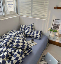 画像をギャラリービューアに読み込む, Diamond Lattice Bedding Set 菱形格子寝具カバー3点/4点セット
