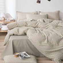 画像をギャラリービューアに読み込む, Cute Plaid Bedding Set チェック柄寝具カバー3点/4点セット