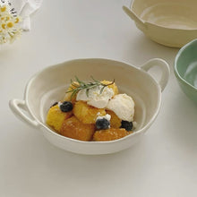 画像をギャラリービューアに読み込む, Irregular Ceramic Soup Bowl 両耳のスープボウル