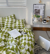 画像をギャラリービューアに読み込む, Diamond Lattice Bedding Set 菱形格子寝具カバー3点/4点セット