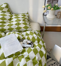 画像をギャラリービューアに読み込む, Diamond Lattice Bedding Set 菱形格子寝具カバー3点/4点セット