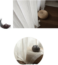 画像をギャラリービューアに読み込む, 【オーダー可】White Linen Tulle Curtain ホワイトリネンレースカーテン