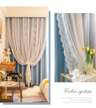 画像をギャラリービューアに読み込む, 【オーダー可】Flora Double Layer Curtain 姫系花柄二重カーテン