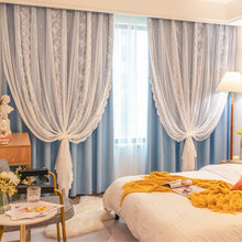 画像をギャラリービューアに読み込む, 【オーダー可】Flora Double Layer Curtain 姫系花柄二重カーテン