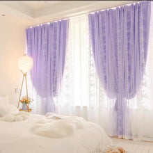 画像をギャラリービューアに読み込む, 【オーダー可】Flora Double Layer Curtain 姫系花柄二重カーテン