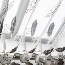 画像をギャラリービューアに読み込む, 【オーダー可】Feather Embroidered Lace Curtain 羽根柄刺繍レースカーテン
