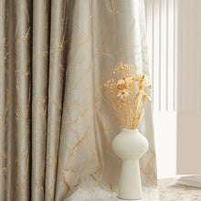 画像をギャラリービューアに読み込む, 【オーダー可】Luxury Gold Leaf Curtain 贅沢リーフ柄金箔カーテン