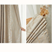 画像をギャラリービューアに読み込む, 【オーダー可】Luxury Gold Leaf Curtain 贅沢リーフ柄金箔カーテン