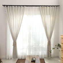 画像をギャラリービューアに読み込む, 【オーダー可】Blue Stripe Linen Curtain ブルーストライプリネンカーテン