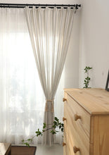 画像をギャラリービューアに読み込む, 【オーダー可】Blue Stripe Linen Curtain ブルーストライプリネンカーテン