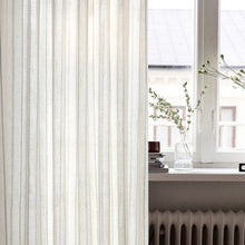 画像をギャラリービューアに読み込む, 【オーダー可】Blue Stripe Linen Curtain ブルーストライプリネンカーテン