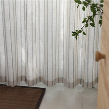 画像をギャラリービューアに読み込む, 【オーダー可】Blue Stripe Linen Curtain ブルーストライプリネンカーテン
