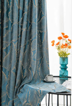 画像をギャラリービューアに読み込む, 【オーダー可】Luxury Gold Leaf Curtain 贅沢リーフ柄金箔カーテン