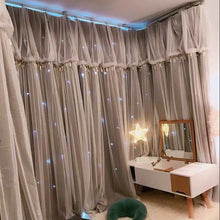 画像をギャラリービューアに読み込む, 【オーダー可】Romantic Star Double Layer Curtains ver.2 星柄の二重カーテンアップグレード版