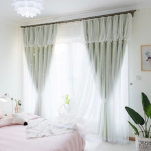 画像をギャラリービューアに読み込む, 【オーダー可】Romantic Star Double Layer Curtains ver.2 星柄の二重カーテンアップグレード版