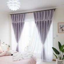 画像をギャラリービューアに読み込む, 【オーダー可】Romantic Star Double Layer Curtains ver.2 星柄の二重カーテンアップグレード版