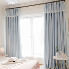 画像をギャラリービューアに読み込む, 【オーダー可】Romantic Star Double Layer Curtains ver.2 星柄の二重カーテンアップグレード版