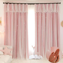 画像をギャラリービューアに読み込む, 【オーダー可】Romantic Star Double Layer Curtains ver.2 星柄の二重カーテンアップグレード版