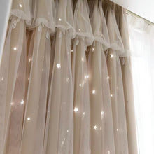 画像をギャラリービューアに読み込む, 【オーダー可】Romantic Star Double Layer Curtains ver.2 星柄の二重カーテンアップグレード版