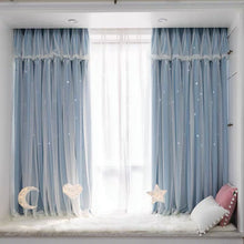 画像をギャラリービューアに読み込む, 【オーダー可】Romantic Star Double Layer Curtains ver.2 星柄の二重カーテンアップグレード版