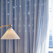 画像をギャラリービューアに読み込む, 【オーダー可】Romantic Star Double Layer Curtains 透かし彫り星柄の二重カーテン(七色展開)