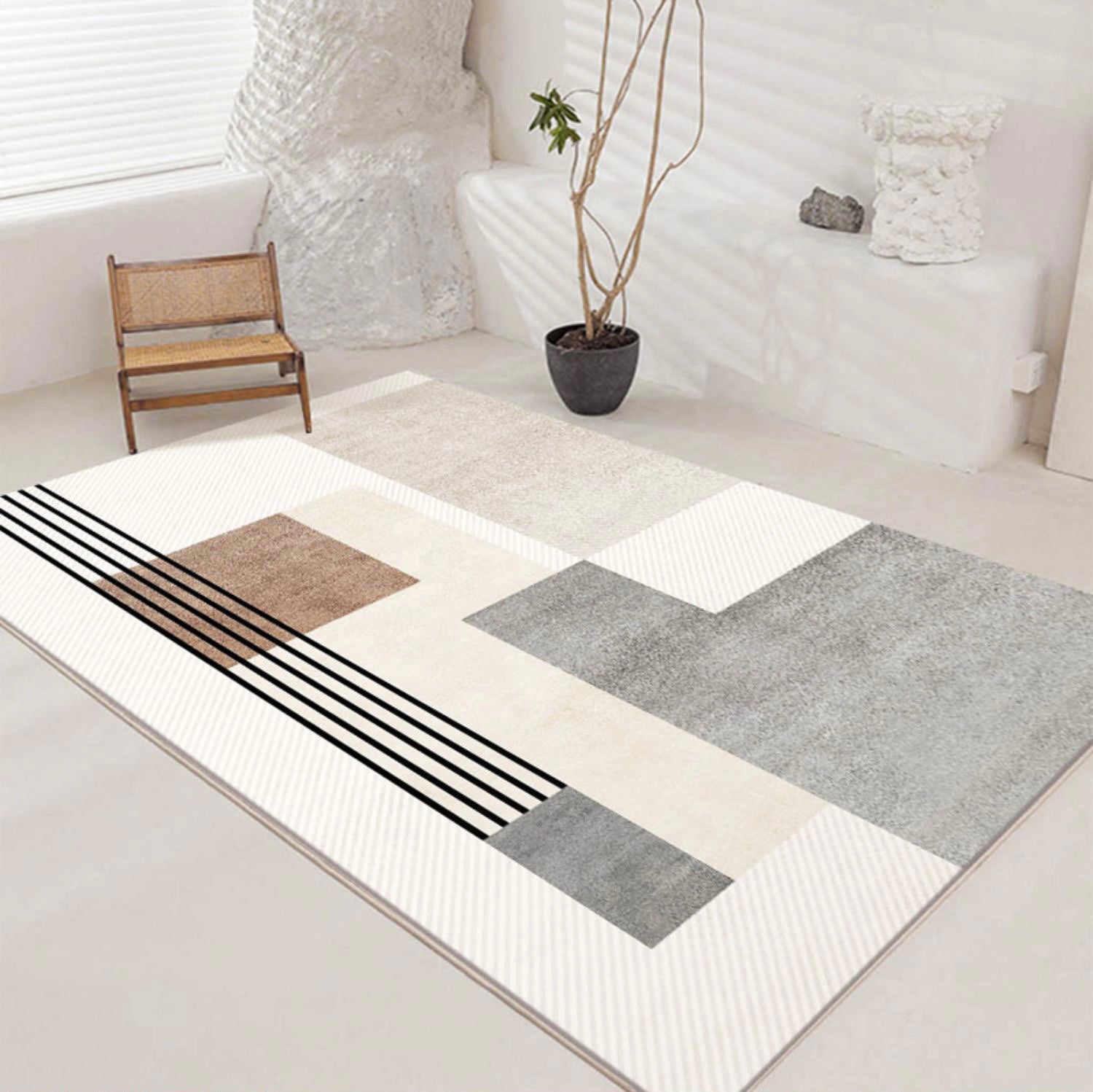 六畳の憩 Modern Art Square Carpet モダンアートスクエアカーペット