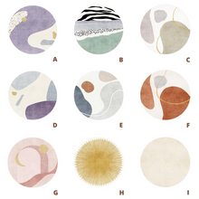 画像をギャラリービューアに読み込む, Modern Art Round Carpet モダンアートラウンドカーペット9種