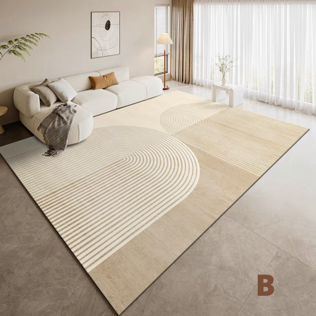 六畳の憩 Beige Geometric Carpet
