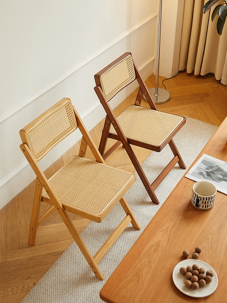 六畳の憩 Rattan Folding Chair ラタン折りたたみチェア