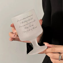 画像をギャラリービューアに読み込む, Frosted Stem Cup with English Text 英字入りフロストステムグラス

