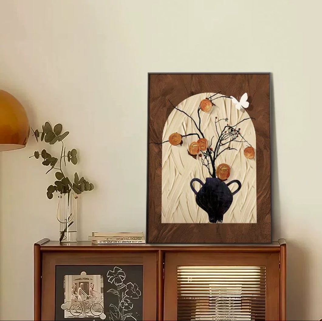 Persimmon Decorative Painting 柿のインテリア絵画｜壁アート