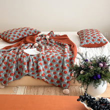 Load image into Gallery viewer, Two-Color Bloom Embossed Blanket フラワーボア ブランケット
