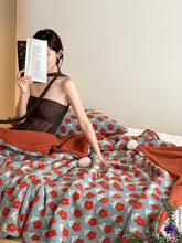 Load image into Gallery viewer, Two-Color Bloom Embossed Blanket フラワーボア ブランケット
