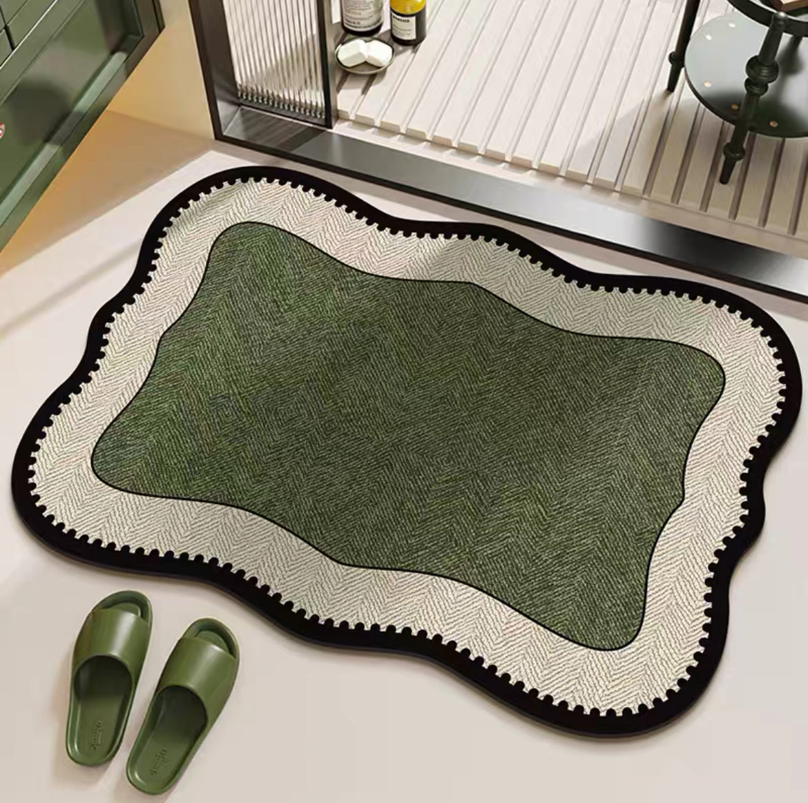 六畳の憩 Olive Vintage Diatomite Mat オリーブ珪藻土マット